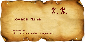 Kovács Nina névjegykártya